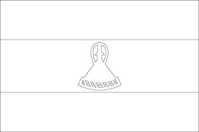 Coloring page for the flag of lesotho