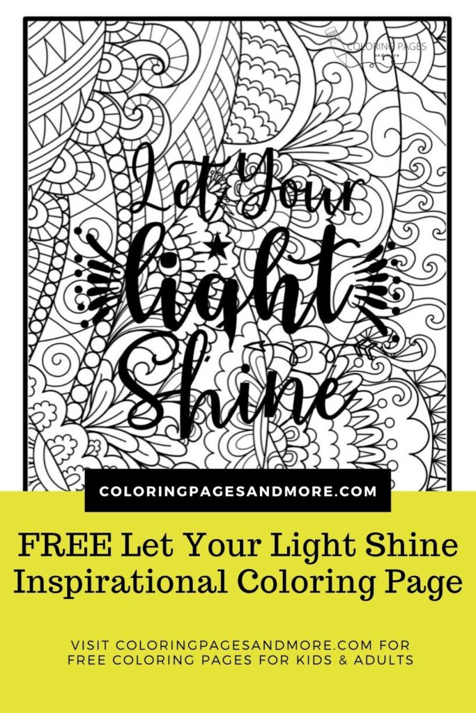 Let your light shine inspirational coloring page