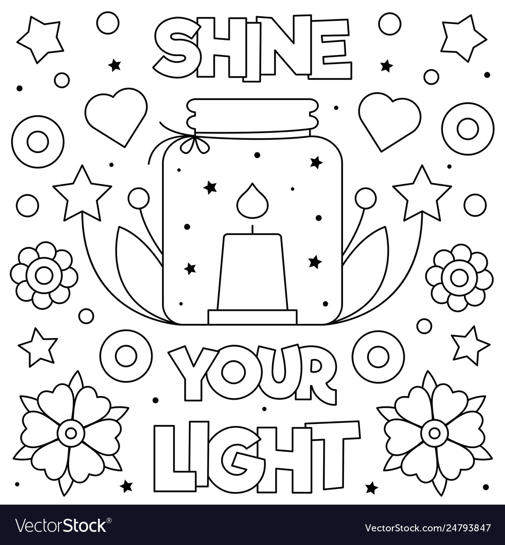 Shine your light coloring page royalty free vector image