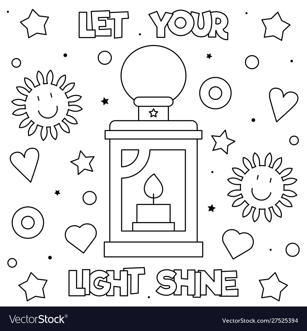 Let your light shine coloring page black vector image