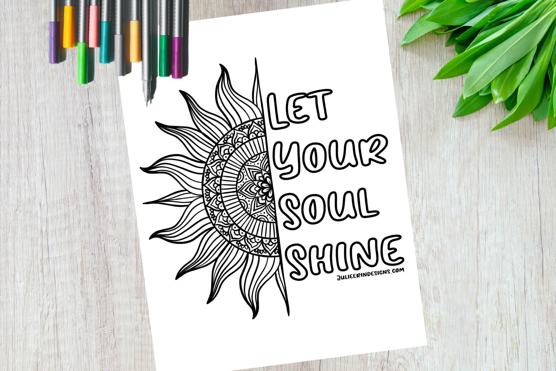 Let your soul shine mandala coloring page