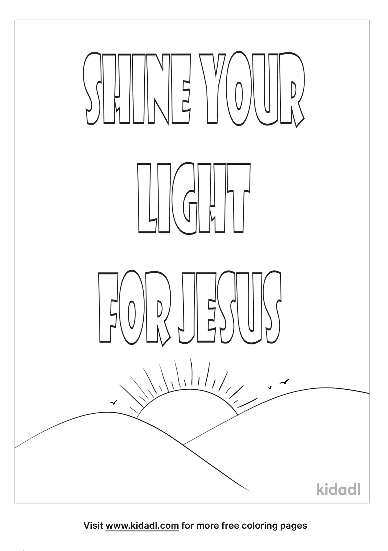 Free shine your light for jesus coloring page coloring page printables