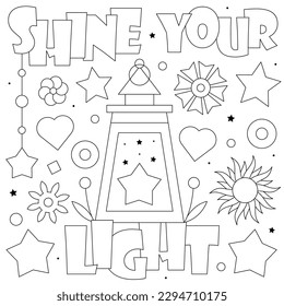 Let your light shine coloring page stock vector royalty free