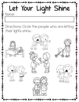 Bible lesson let your light shine by its class time tpt