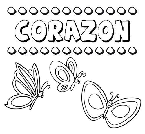 Corazãn dibujos de los nombres para colorear pintar e imprimir