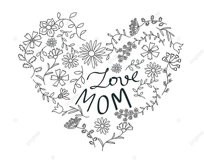 Dibujo de ama las letras mamã rodeadas un encantador diseão corazãn floral hecho a mano vector png dibujos dibujo del corazon me encanta dibujar dibujo floral png y vector para dcargar gratis