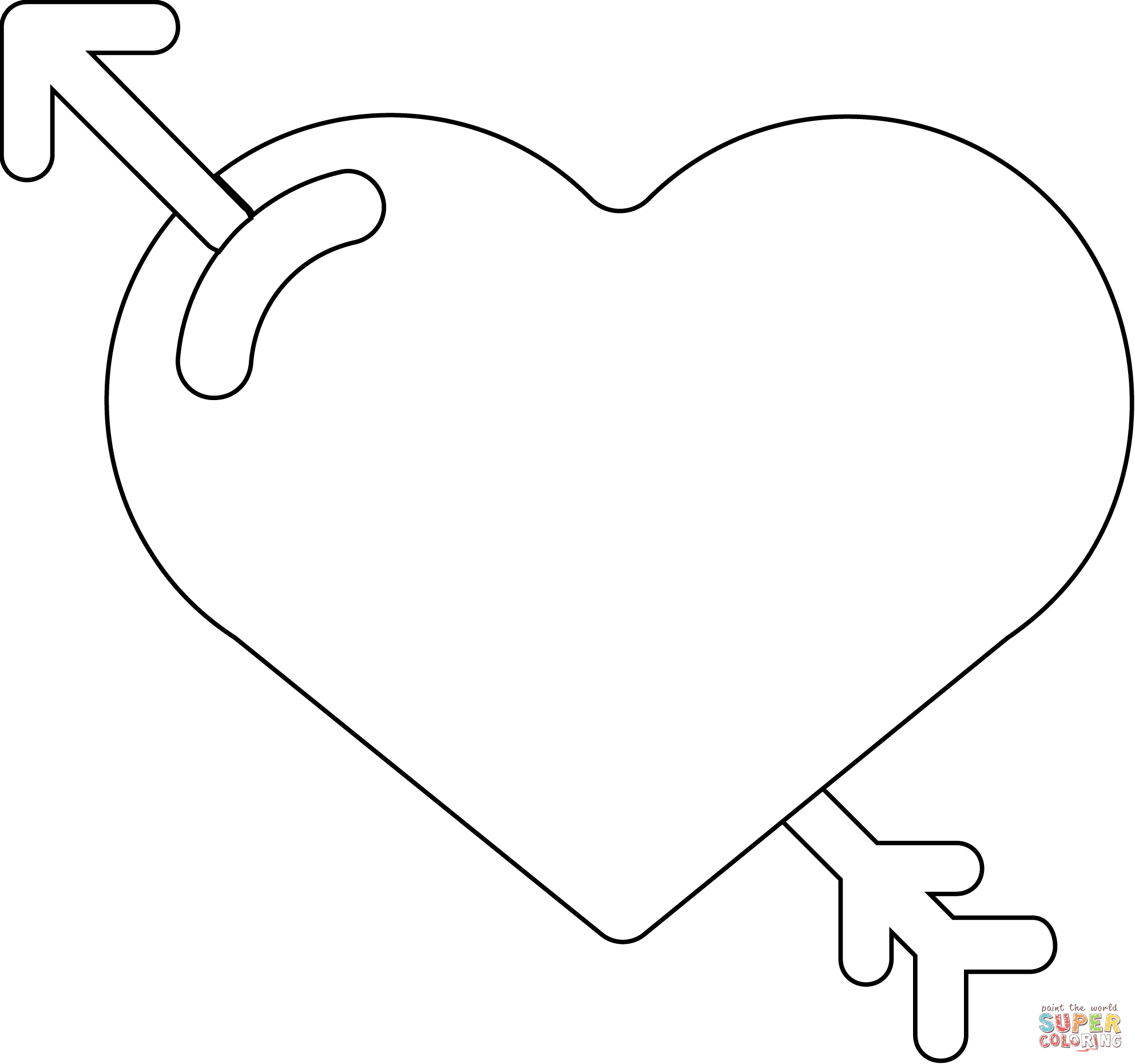 Heart and arrow emoji coloring page free printable coloring pages