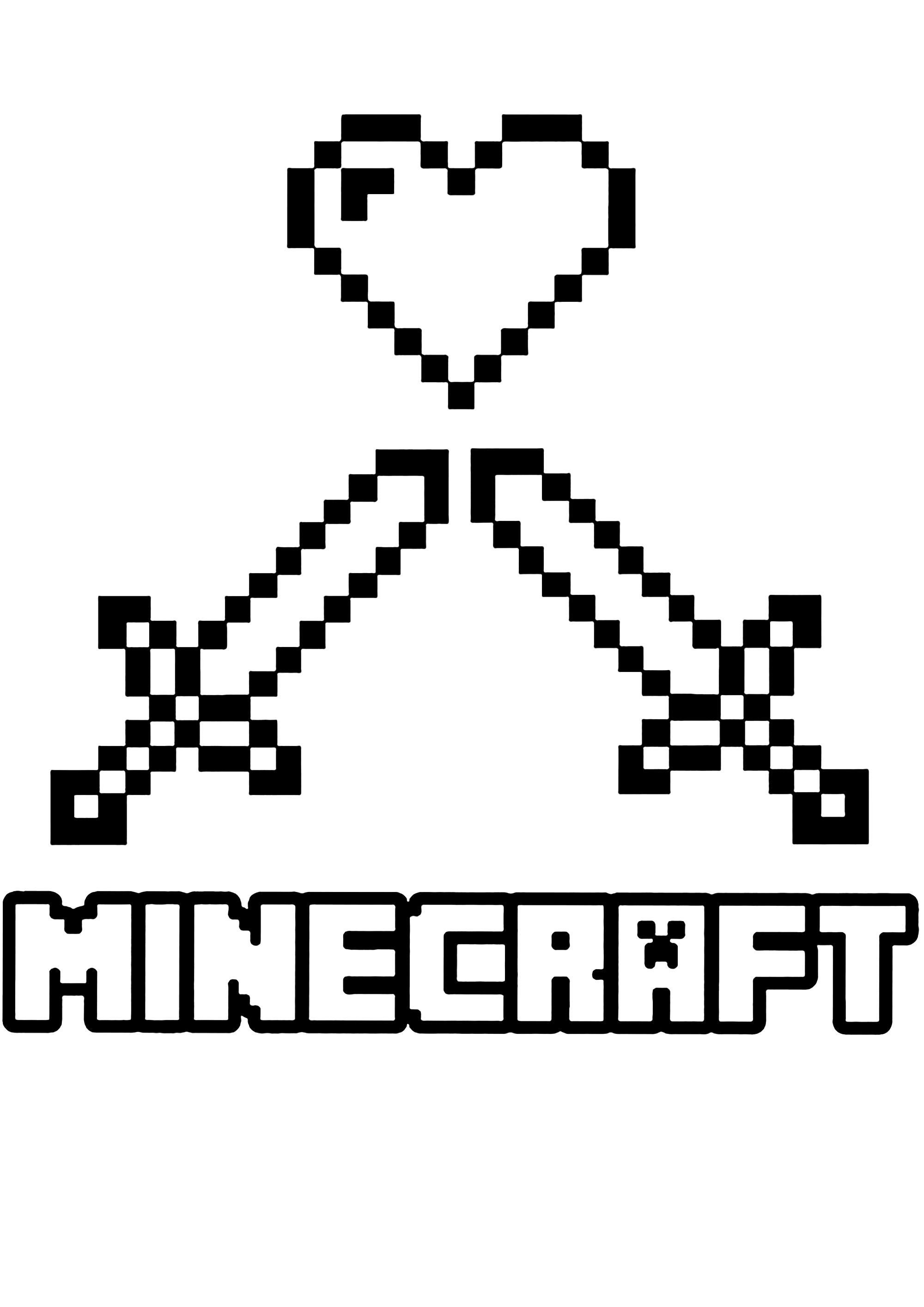 Minecraft espadas y corazones