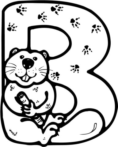 Dibujo de letra b de beaver para colorear dibujos para colorear imprimir gratis