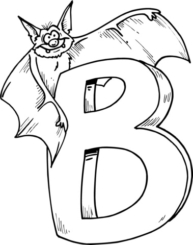 Desenho de letra b ã para bat para colorir desenhos para colorir e imprimir gratis