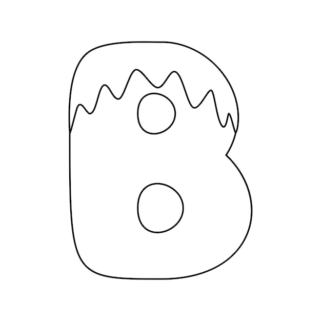 Pãgina para colorear con la letra b para niãos vector premium