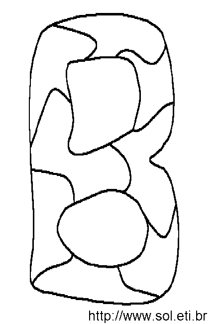 Letra b alfabeto para colorir e imprimir