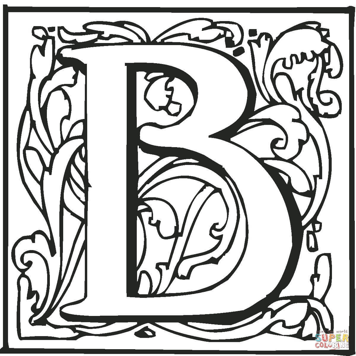 Dibujo de la letra b para colorear dibujos para colorear imprimir gratis
