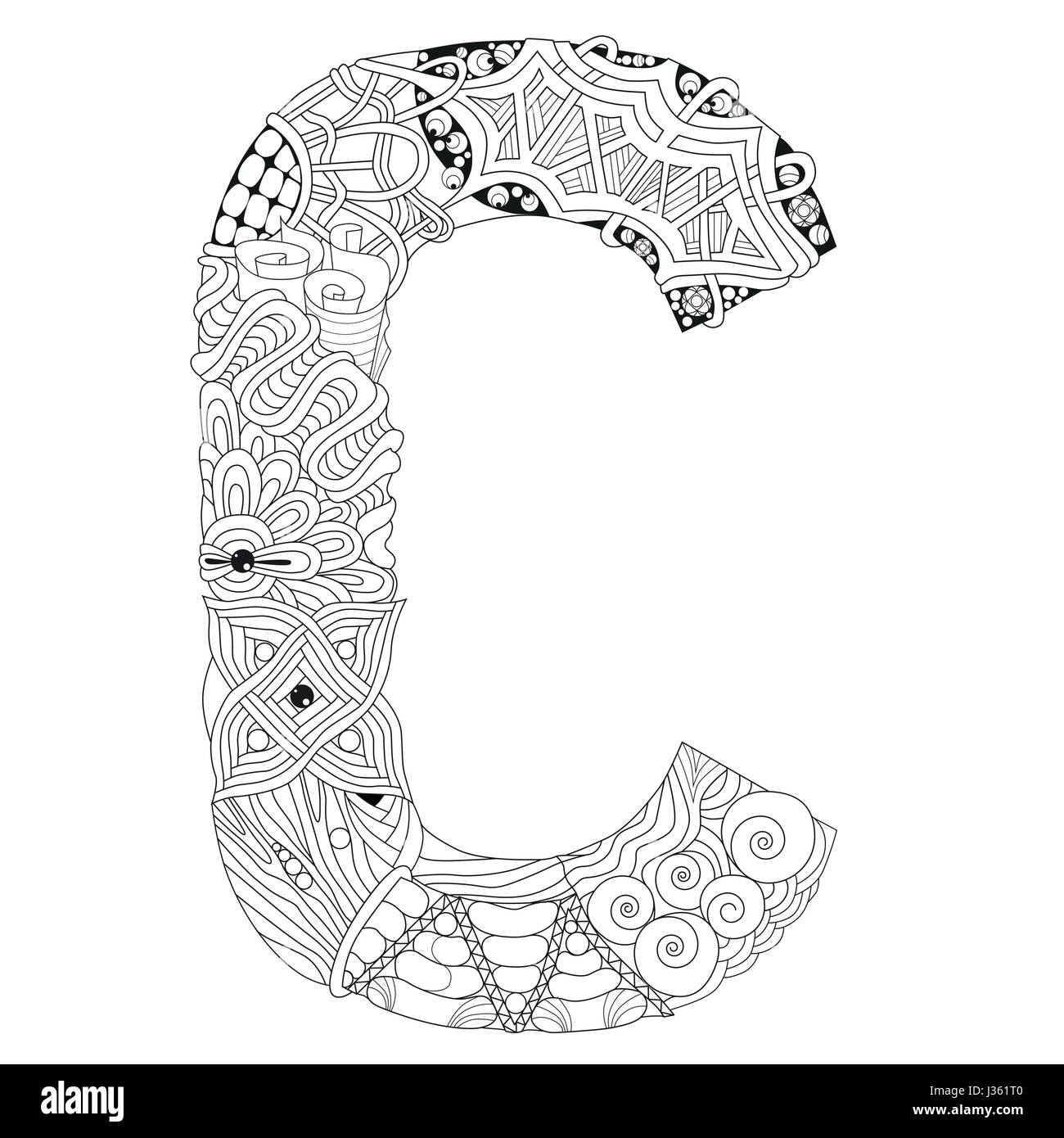 Dibujo letra c imãgen vectorial de stock