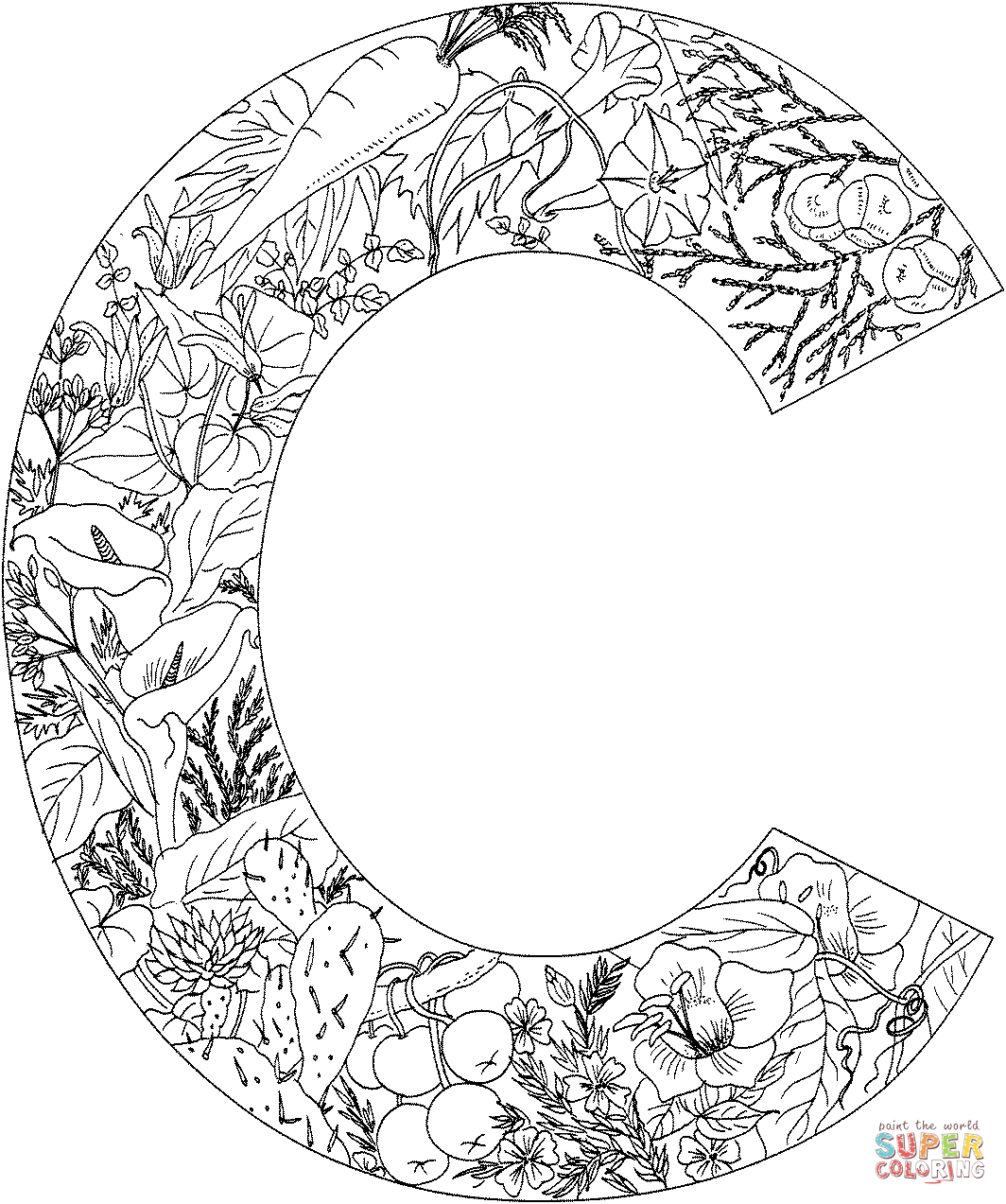 Dibujo de la letra c para colorear dibujos para colorear imprimir gratis