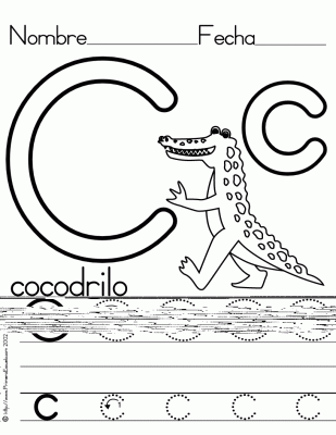 Ficha letra c cocodrilo â imagenes educativas