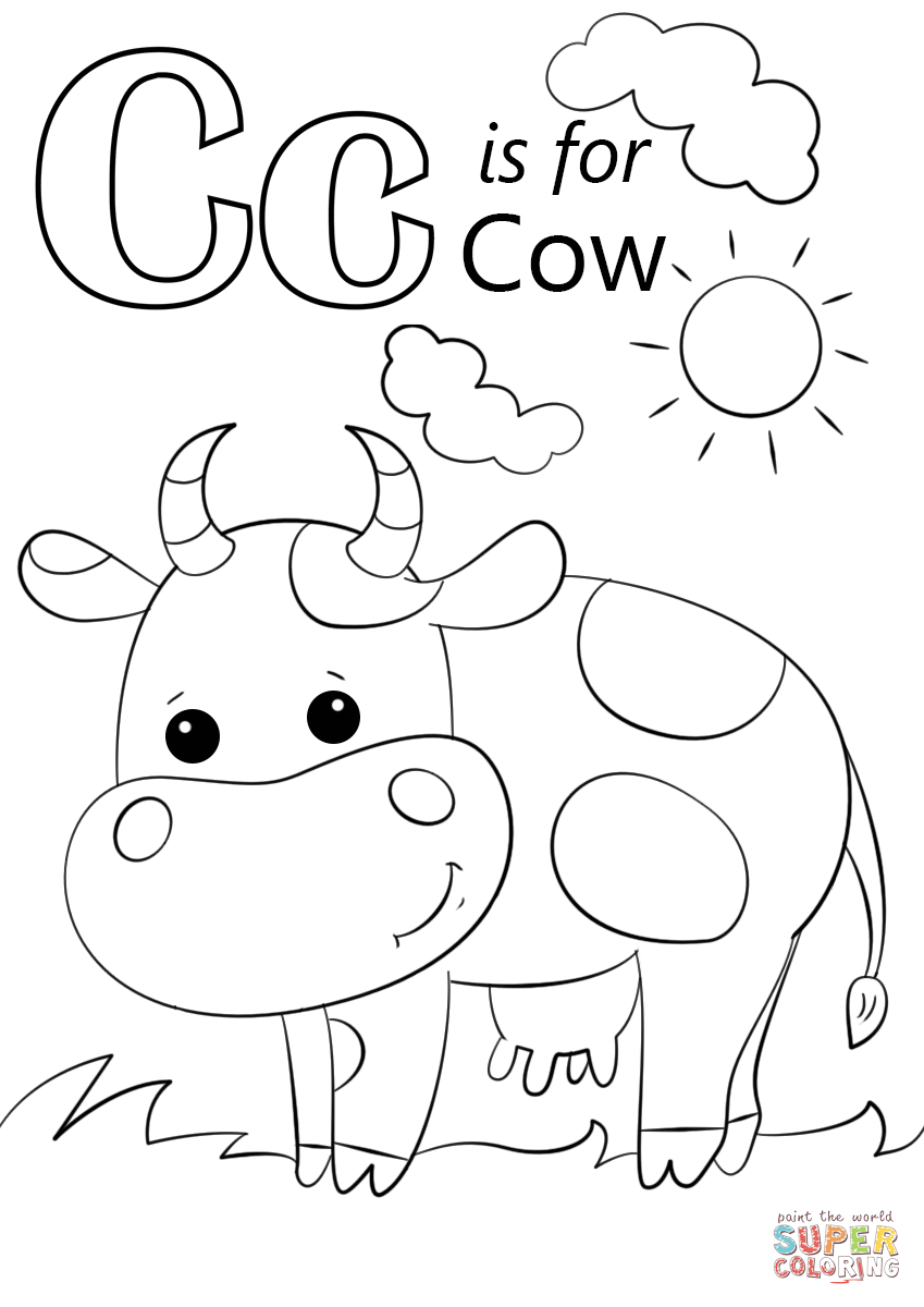 Letter c is for cow coloring page free printable coloring pages in abc coloring pages letter c coloring pages letter c crafts