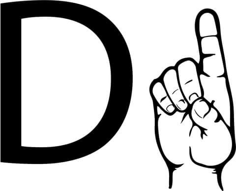 Asl sign language letter d coloring page from asl alphabet american sign language category seâ sign language letters sign language alphabet asl sign language