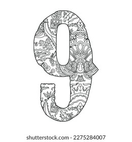 Ãtnica art nãºmeros en blanco y ilustraciãn de stock
