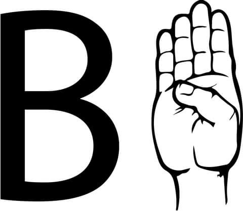 Asl sign language letter b coloring page free printable coloring pages sign language letters sign language alphabet asl sign language