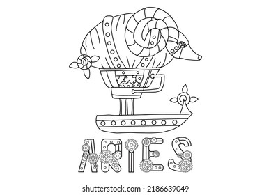 Aeronave al estilo steampunk en forma vector de stock libre de regalãas
