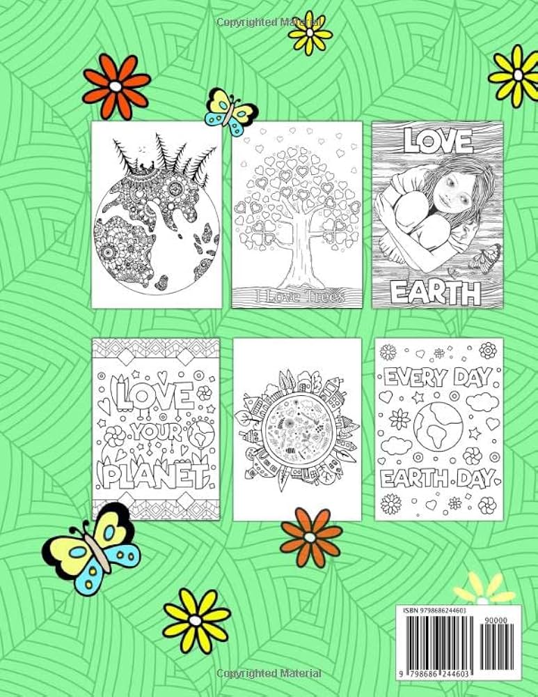Eco love earth day environment awareness coloring book mother earth patterns save the planet designs slogans for kids adults mintz rachel libros