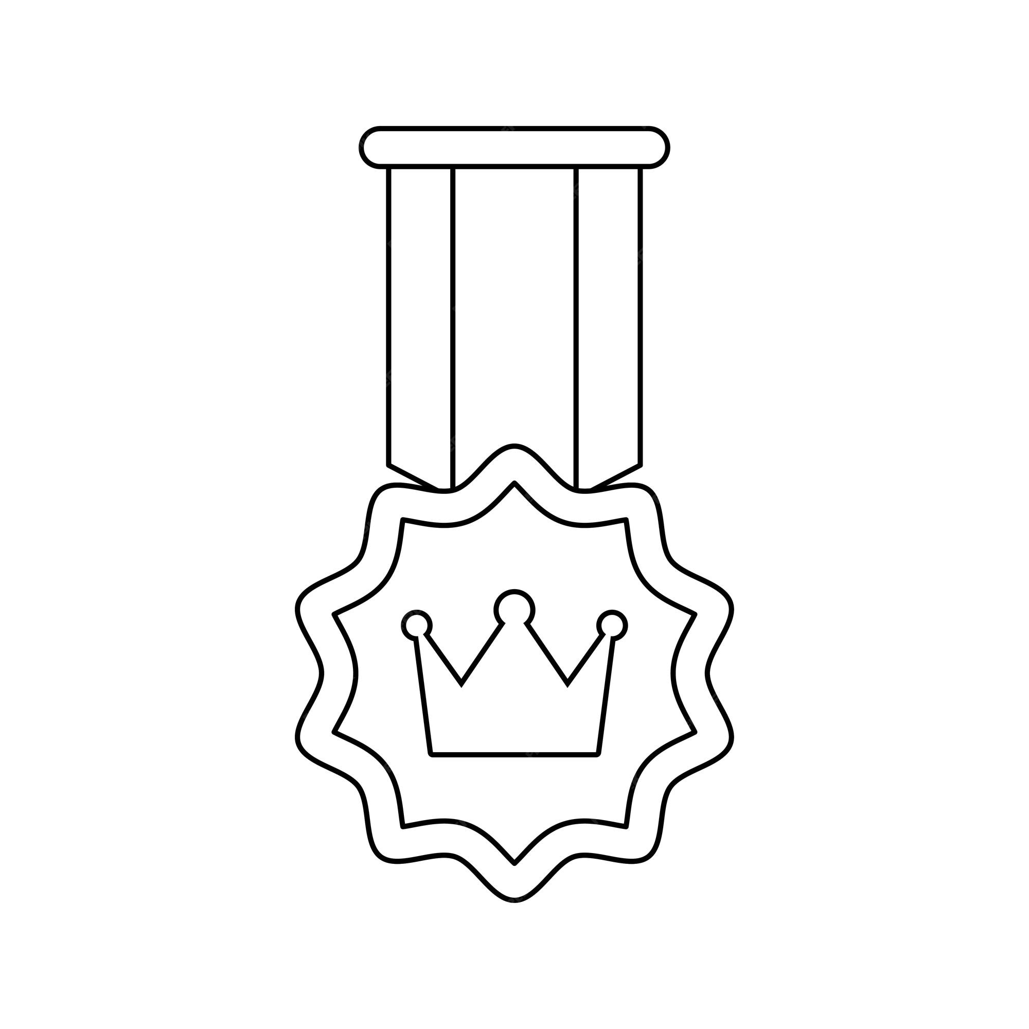 Premium vector coloring page with medal for kids