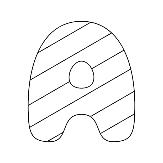 Premium vector coloring page with letter a for kids
