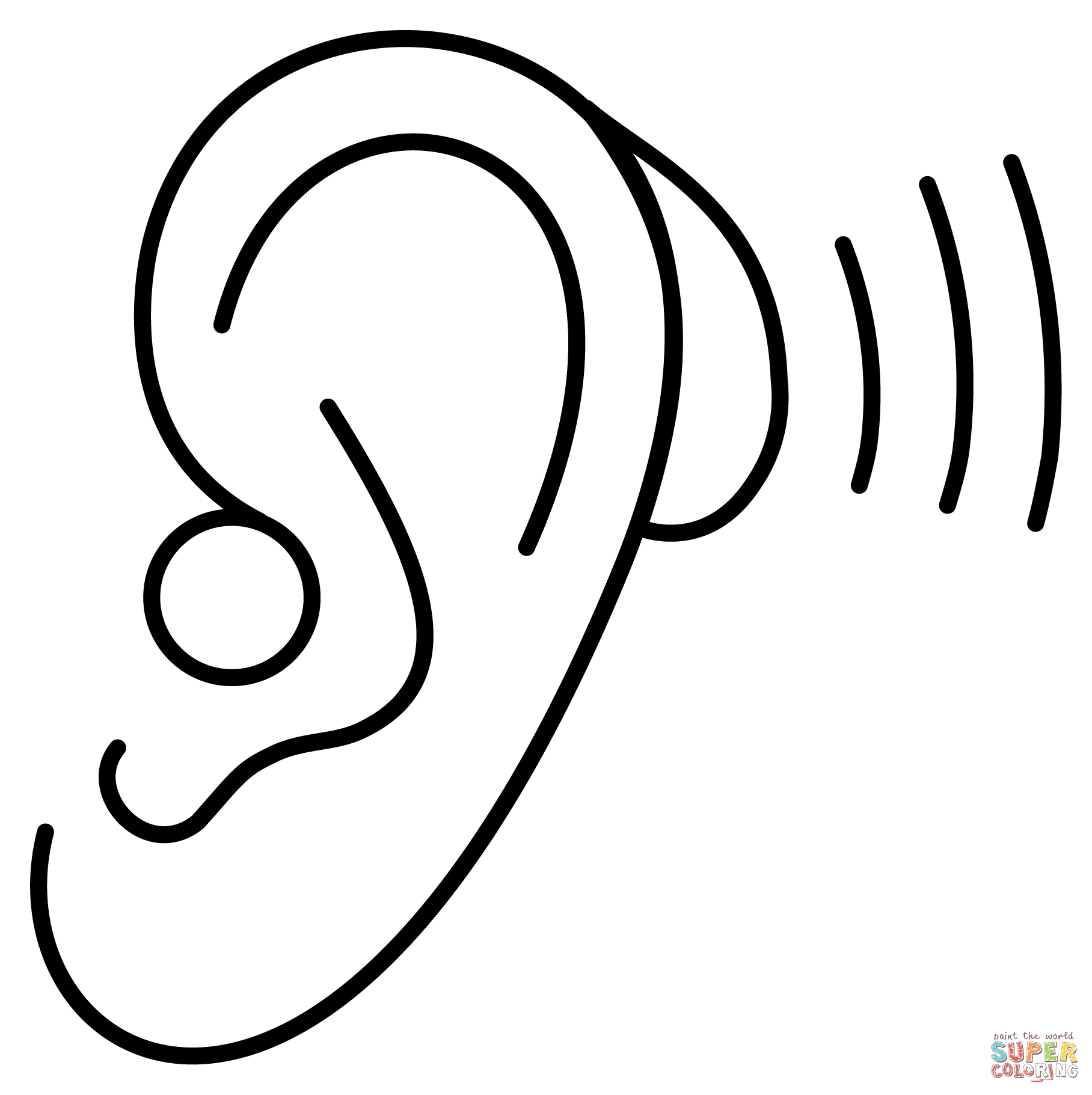 Ear with hearing aid emoji coloring page free printable coloring pages
