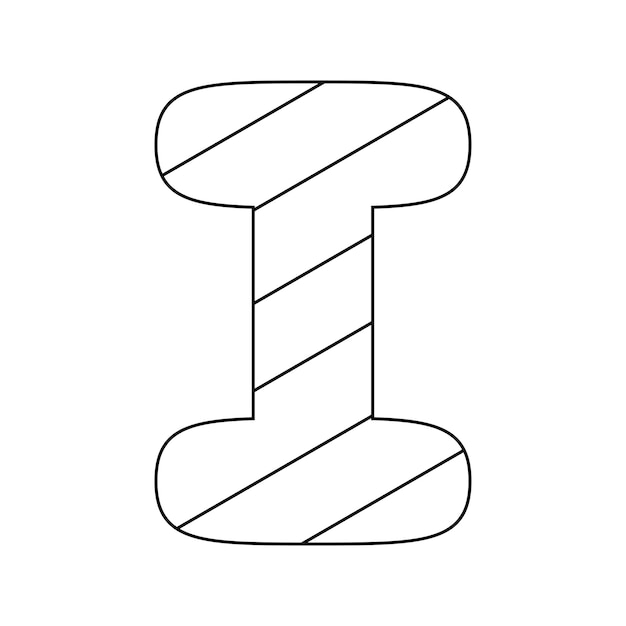 Premium vector coloring page with letter i for kids