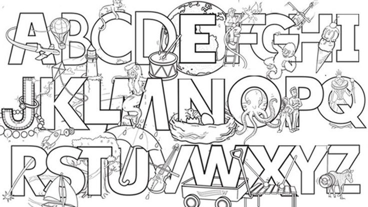 Printable alphabet coloring pages pdf