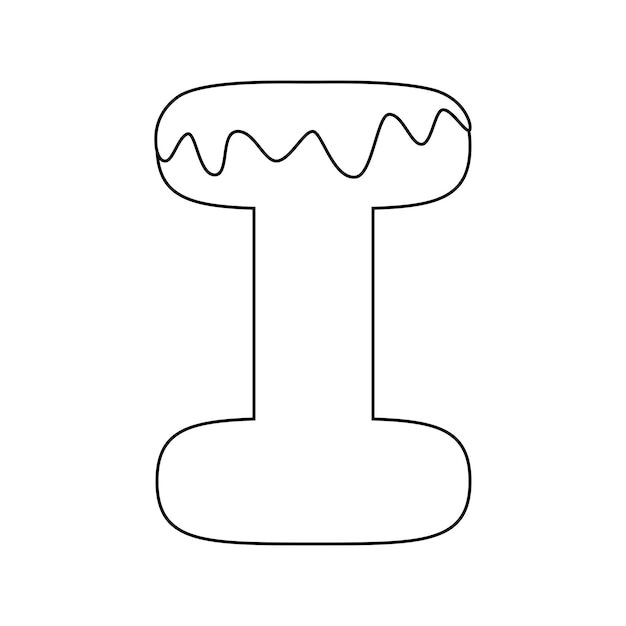 Premium vector coloring page with letter i for kids