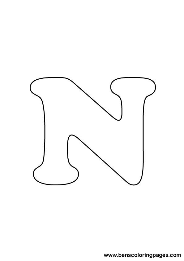 Free letter n coloring page free lettering letter n lettering