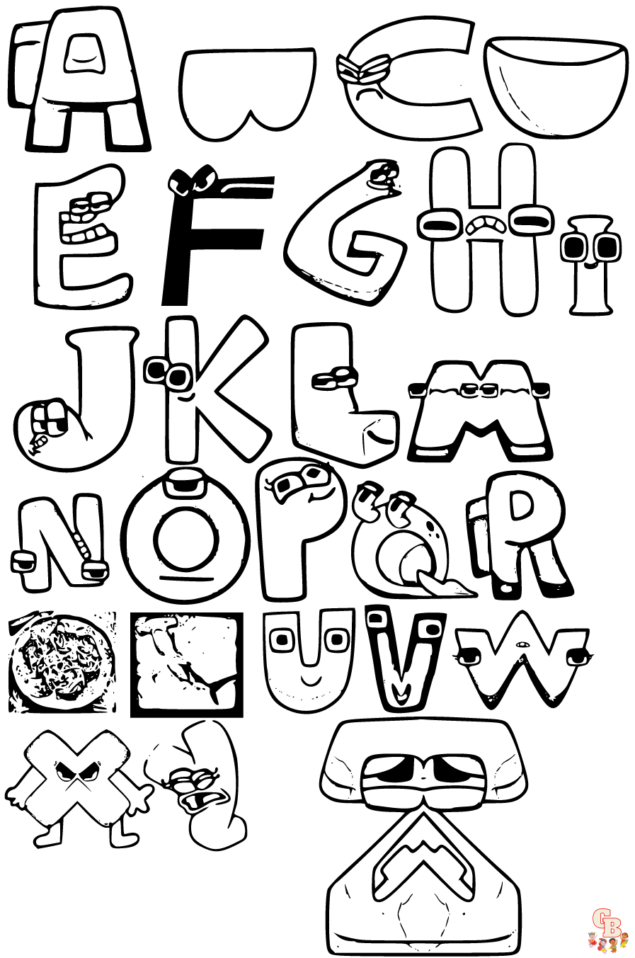 Alphabet lore coloring pages