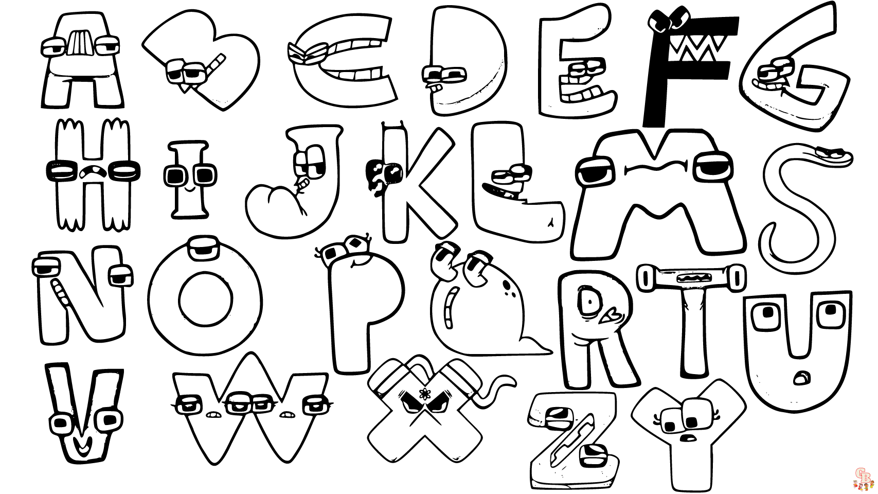 Alphabet lore coloring pages