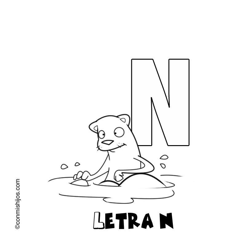 Letra n dibujos para colorear