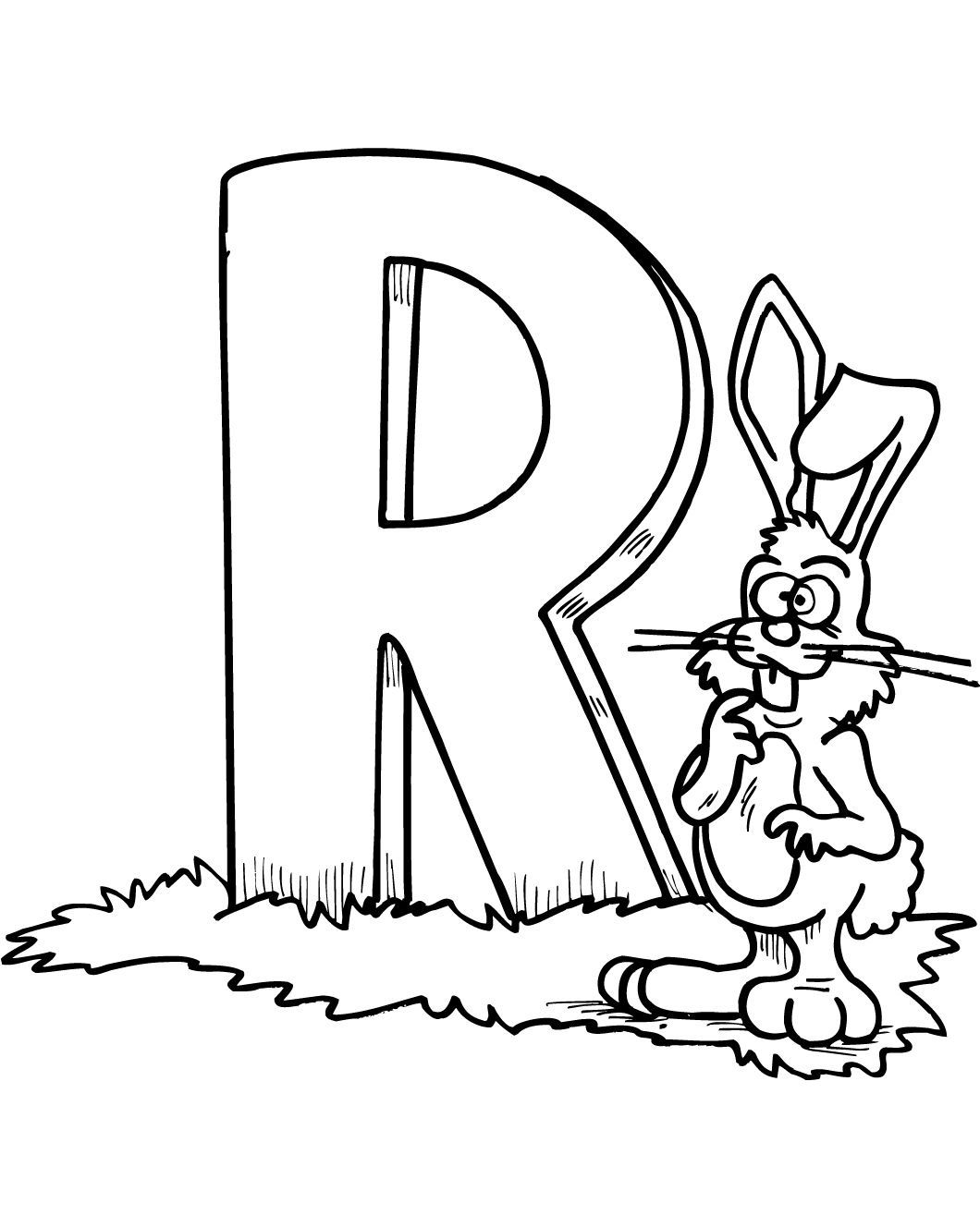 Free printable letter r coloring pag pdf