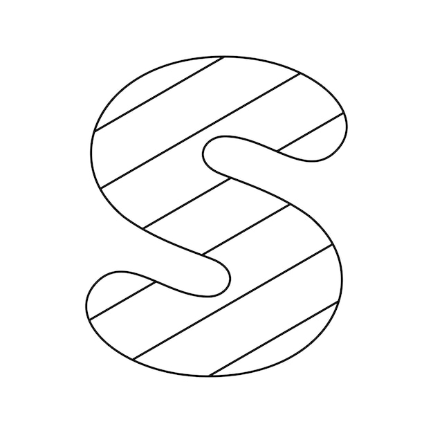 Premium vector coloring page with letter s for kids