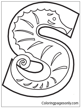Alphabet animals letter s coloring page
