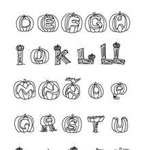 Halloween letters coloring pages