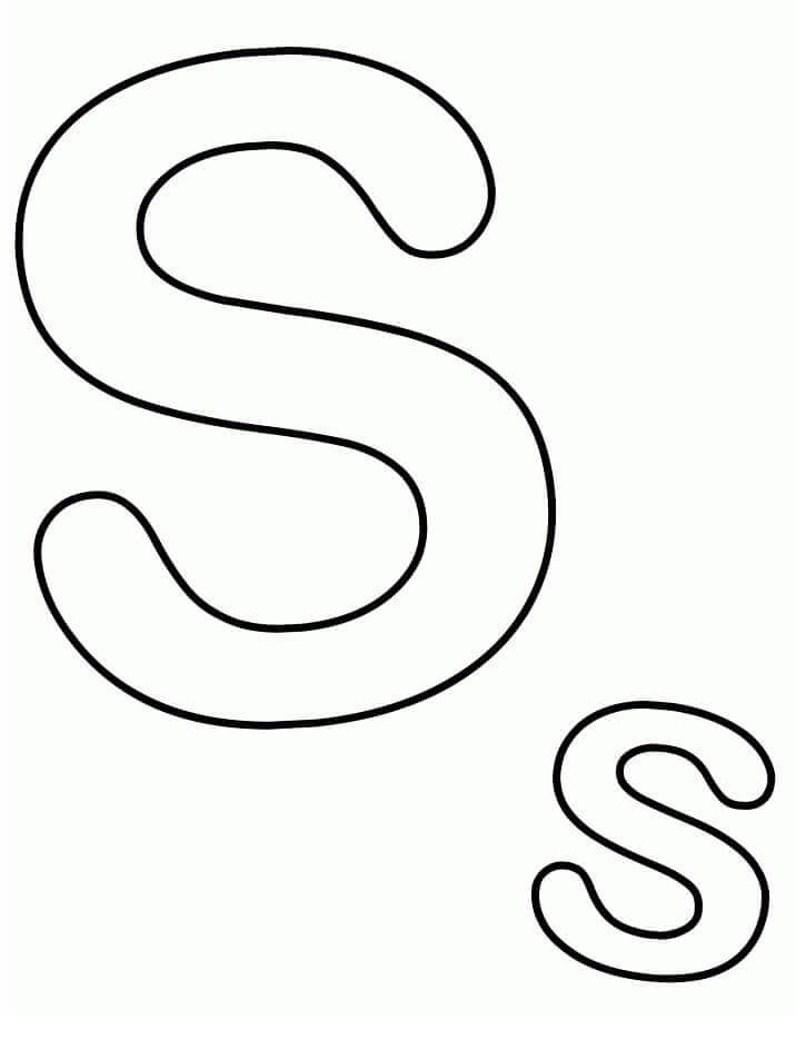 Letra simple s para colorear imprimir e dibujar â