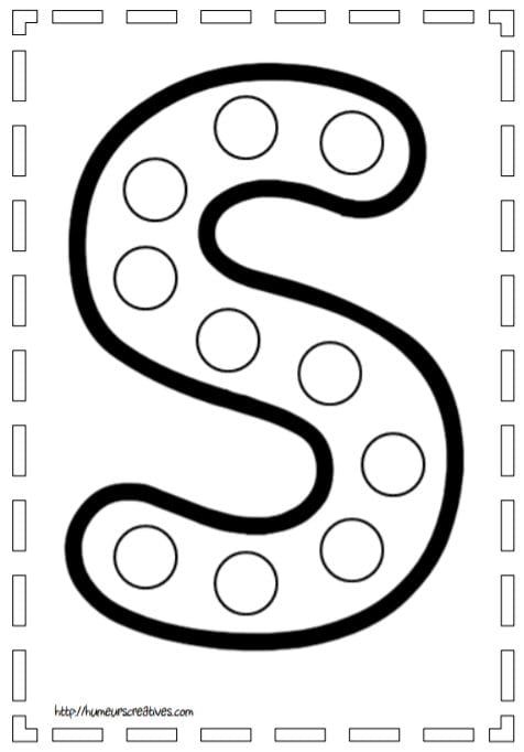 Moldes da letra s para imprimir letras bolinhas alfabeto prã