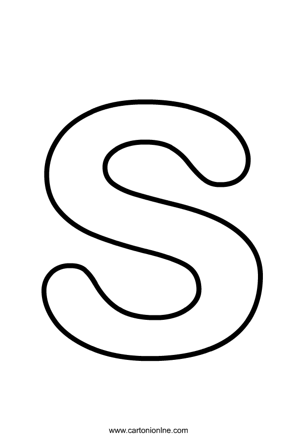 Lowercase letter s of the alphabet coloring page