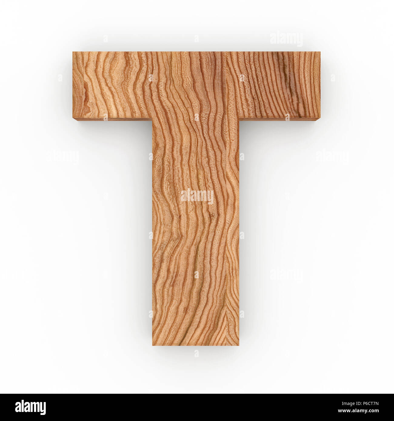 T letra madera imãgen recortadas de stock