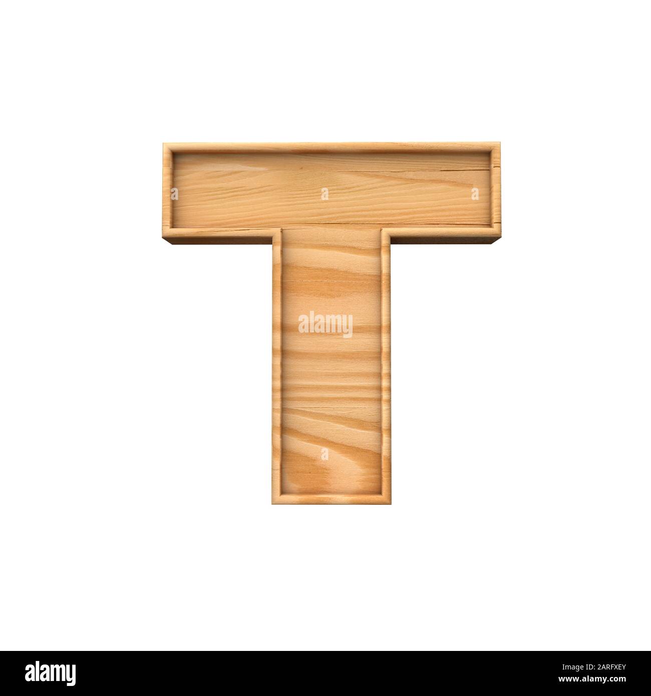 T letra madera imãgen recortadas de stock
