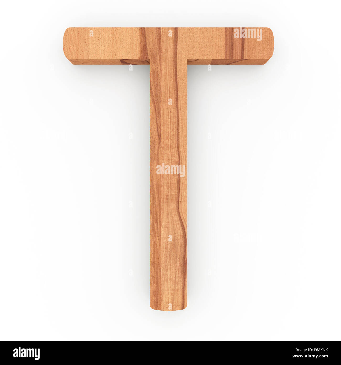 T letra madera imãgen recortadas de stock