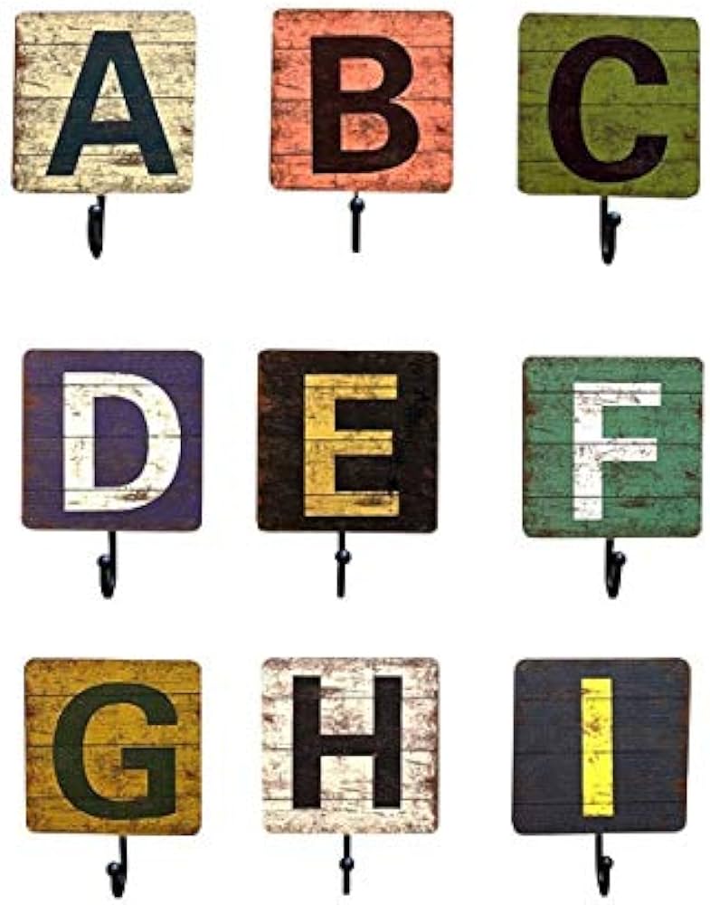 Ochoos gancho de madera con letras del alfabeto para ropa toalla sombreros bolsa ganchos para llaves soporte para puerta de pared cocina decoraciãn del hogar gancho para colgar