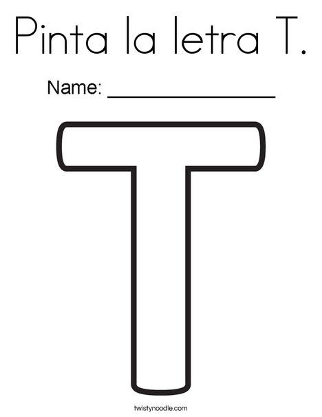 Pinta la letra t coloring page