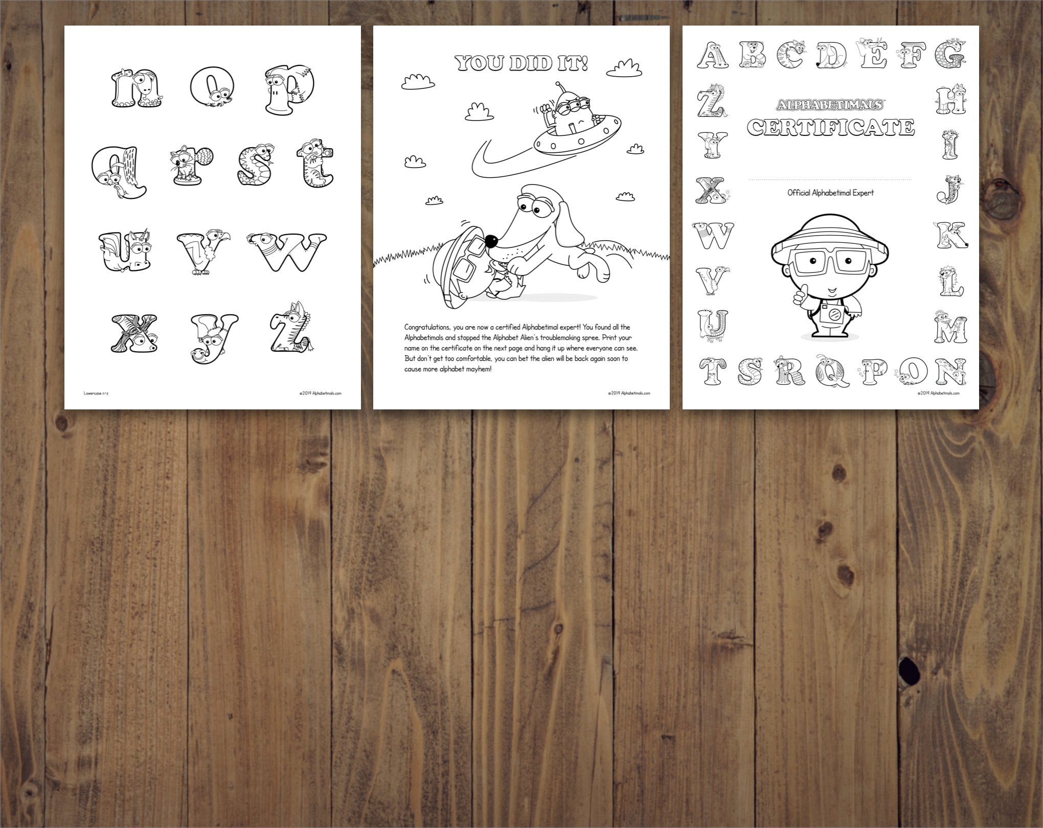 Alphabetimalsâ alphabet fun variety pack printable animal abc activities coloring pages toddler