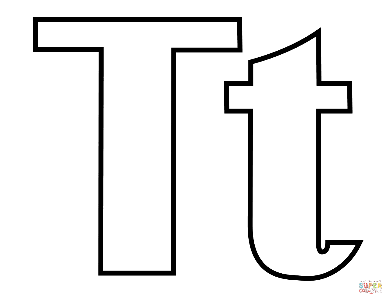 Classic letter t coloring page free printable coloring pages
